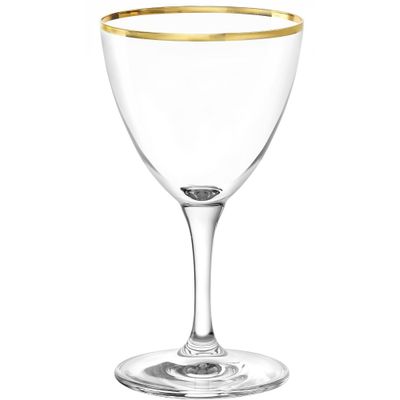 Set of 4 Cabaret Nick & Nora with Gold Rim Drinkware 5.75oz Glasses - Stolzle Lausitz