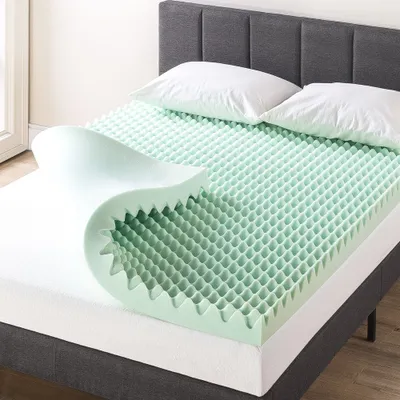 Mellow Egg Crate Memory Foam Aloe Vera Infusion 4 Mattress Topper: CertiPUR-US