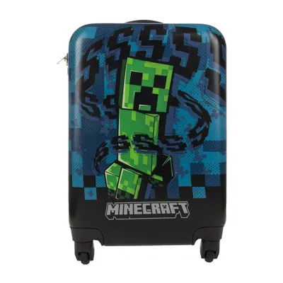 Minecraft Creeper Kids Hardside Carry On Suitcase - Black