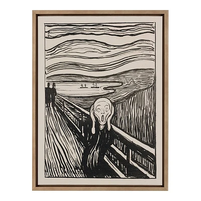 Kate & Laurel All Things Decor 18x24 Sylvie Edvard Munch The Scream 1895 The Art Institute of Chicago Framed Canvas Wall Art