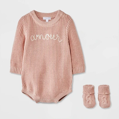 Grayson Mini Baby Girls Amour Embroidered Sweater Set