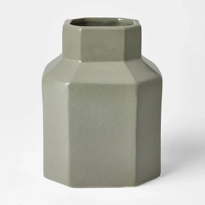 Glossy Ceramic Octagon Vase - Threshold designed with Studio McGee