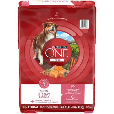 Purina ONE +Plus Natural Dry Dog Food with Salmon, Fish and Seafood for Skin & Coat Health - 16.5lb