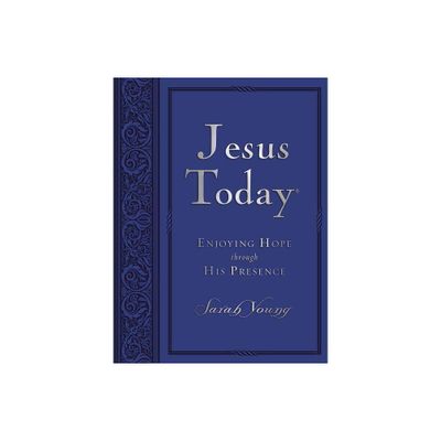 Jesus Today, Large Text Blue Leathersoft, with Full Scriptures - by Sarah Young (Leather Bound)