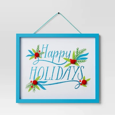 10.5x12.5 Happy Holidays Christmas Wall Dcor - Wondershop