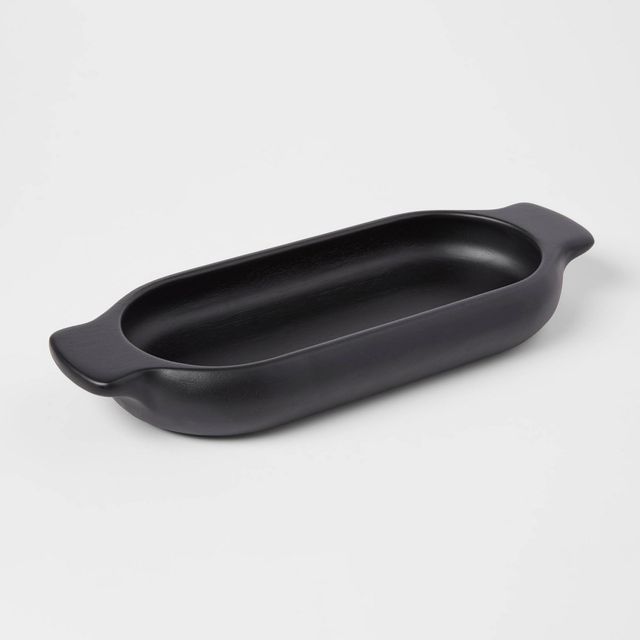 60oz Acacia Modern Dough Bowl Black - Threshold