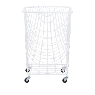 French Country Iron Storage Cart White - Olivia & May: Decorative Rectangle Basket, Spot Clean, 24 Height