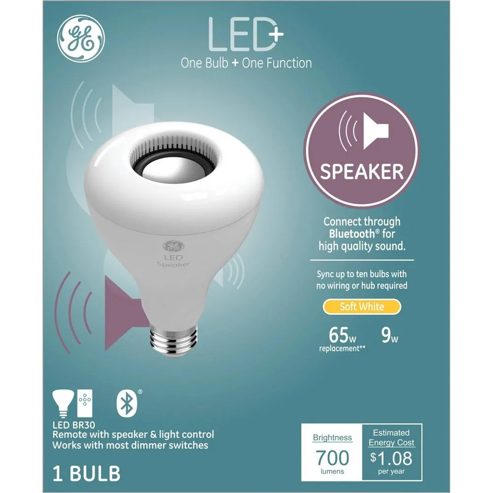 GE LED+ Speaker Bulb Soft White Post Mall