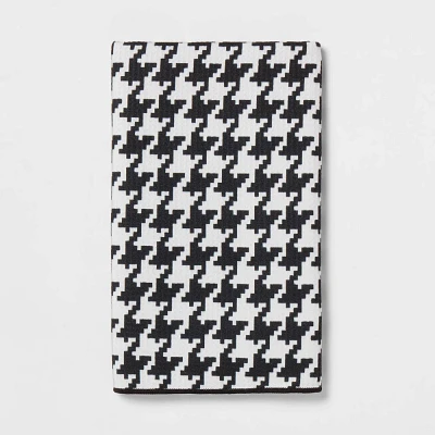 Waffle Houndstooth Hand Towel Black/White - Room Essentials