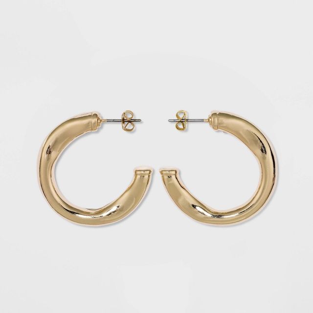 Wavy Hoop Earrings - A New Day Gold