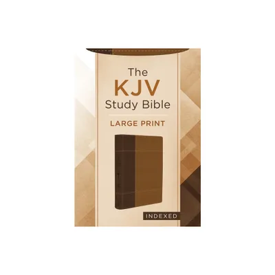 The KJV Study Bible, Large Print (Indexed) [Copper Cross] - by Compiled by Barbour Staff & Christopher D Hudson (Leather Bound)