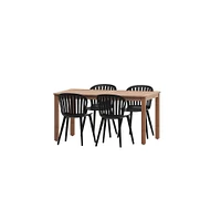 Amazonia 5pc Eucalyptus Rectangular WhisperWeave Outdoor Dining Set : FSC Certified, All-Weather Resistant