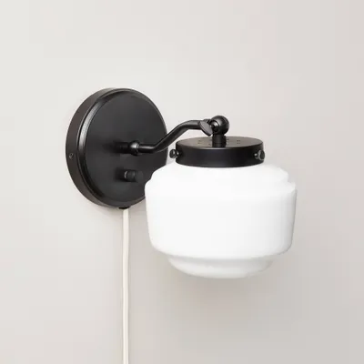 Milk Glass Solid Wall Sconce Black/White - Hearth & Hand with Magnolia