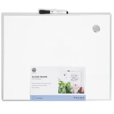 U Brands 16x20 Magnetic Dry Erase Board Aluminum Frame