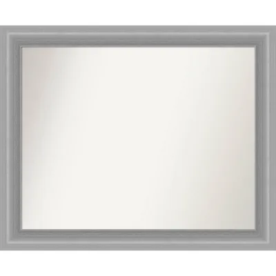 33 x 27 Non-Beveled Peak Polished Nickel Narrow Bathroom Wall Mirror - Amanti Art