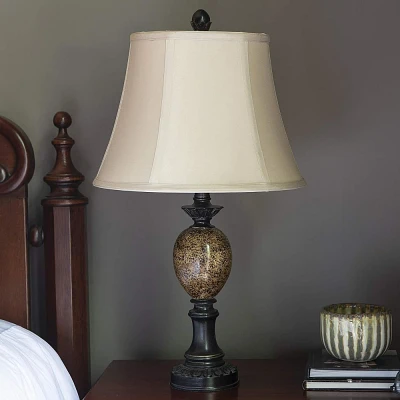 Decor Therapy Mae Resin Marble Table Lamp Bronze