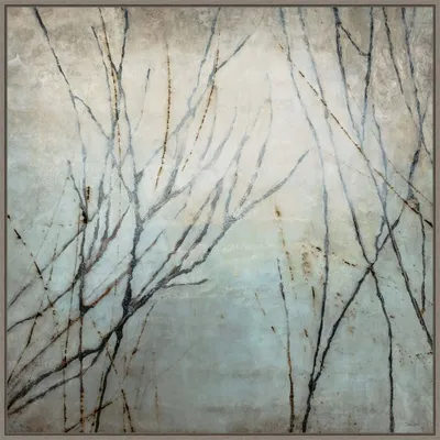 30 x 30 Winter Tree Song by Kari Taylor Framed Canvas Wall Art Print - Amanti Art: Modern Lithograph, Polystyrene Frame