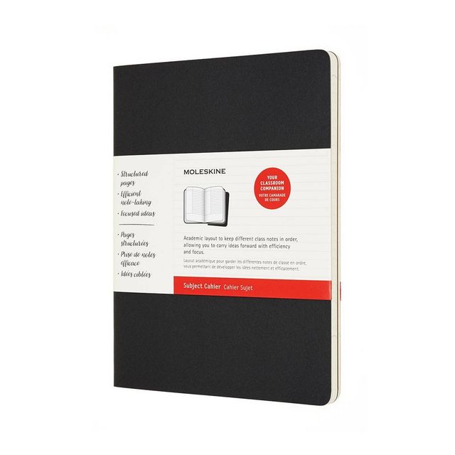 Moleskine Lined Professional Journal XL Cahier Black/Kraft: Undated Ruled Notebook, Soft Cover, 160 Pages, FSC Certified