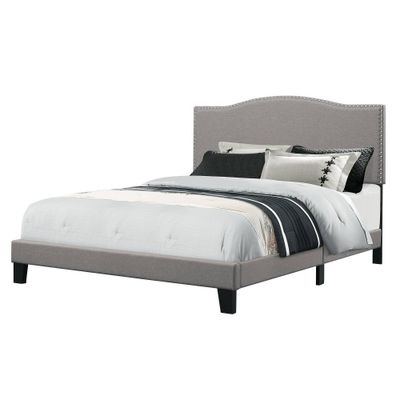 Hillsdale Furniture Full Kiley Bed In One Glacier Gray: Upholstered Polyester Headboard, Wood Frame, Foam Fill