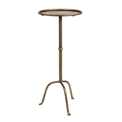 Storied Home Metal Martini Cocktail Accent Table : Art Deco, No-Tool Assembly, Iron Frame