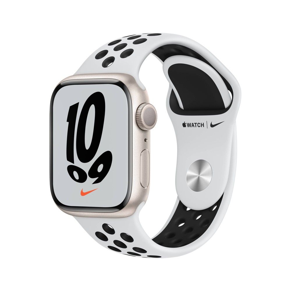 Apple Watch Nike Series 7 GPS, 45mm Starlight Aluminum Case with Pure  Platinum/Black Nike Sport Band | Connecticut Post Mall