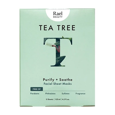 Rael Beauty Tea Tree Facial Sheet Mask - 5ct/4.2oz