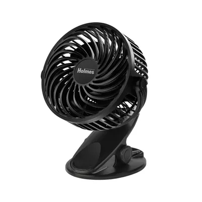 Holmes 4 On-The-Go Portable Clip Rechargeable Battery 360 Rotation Fan Black