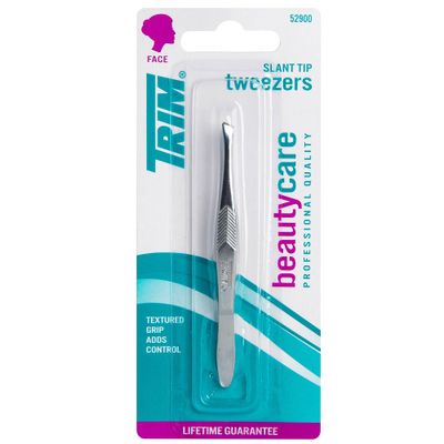 Trim Slant Tip Textured Grip Tweezers - Aluminum