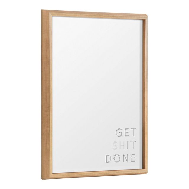 18 x 24 Blake Get It Done Framed Printed Glass by the Creative Bunch Studio Natural: UV-Resistant, Easy Hang- Kate & Laurel All Things Decor