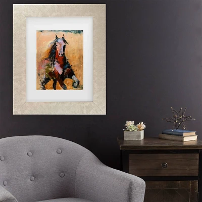 Trademark Fine Art 16x20 Joarez Golden Horse Matted Framed Art Cream