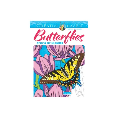 Creative Haven Butterflies Color by Number Coloring Book - (Adult Coloring Books: Insects) by Jan Sovak & Creative Haven (Paperback)