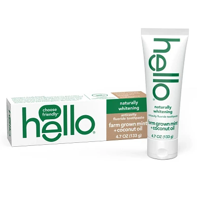 hello Naturally Whitening Fluoride, SLS-Free and Vegan Toothpaste - 4.7oz