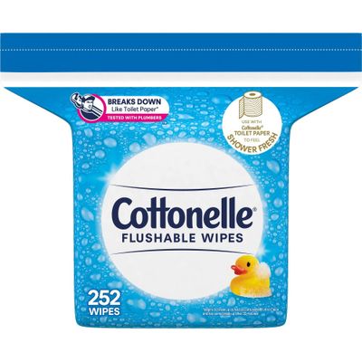 Cottonelle Flushable Wet Wipes Refill Pack - 1pk/252ct