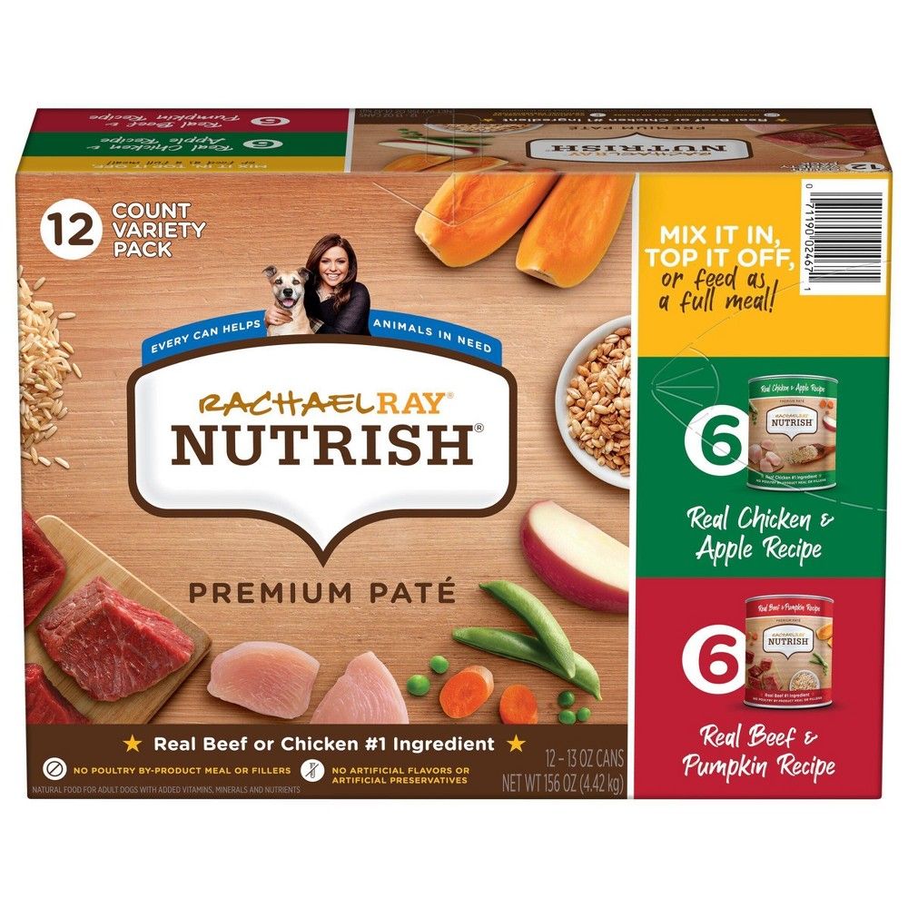 Rachael Ray Nutrish Premium Pate Chicken, Pumpkin, Apple & Beef Variety  Pack Wet Dog Food - 13oz/12ct | The Market Place