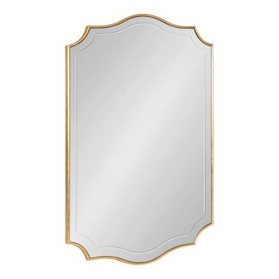 20 x 30 Hollyn Decorative Framed Wall Mirror Gold - Kate & Laurel All Things Decor: Chic Scalloped Edge, Hangs Both Ways