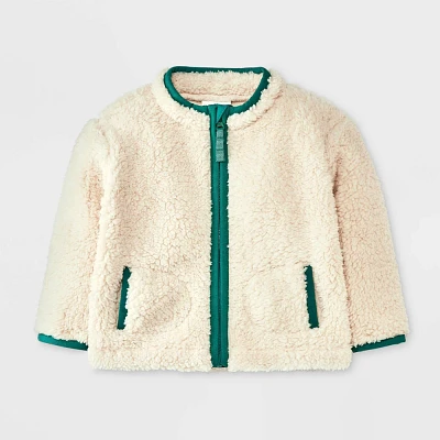 Baby Trim Faux Shearling Fur Jacket