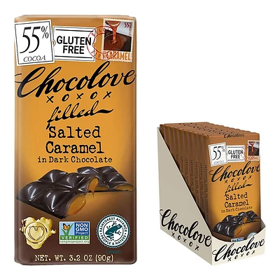 Chocolove Dark Chocolate Salted Caramel Filled Candy Bar - 3.2oz