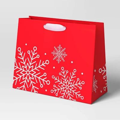 Glittered Snowflakes Vogue Christmas Gift Bag Red - Wondershop