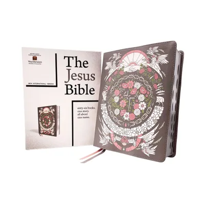 The Jesus Bible Artist Edition, Niv, (with Thumb Tabs to Help Locate the Books of the Bible), Leathersoft, Gray Floral, Thumb Indexed, Comfort Print