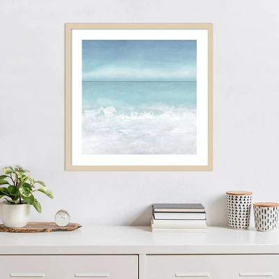 Amanti Art 25x25 Tranquil Ocean Waves Beach II by Christine Zalewski Wood Framed Wall Art Print