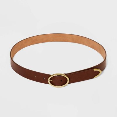 Womens Oval Center Bar Belt