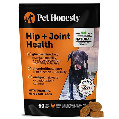 Pet Honesty Hip & Joint Health Chicken Flavor Supplement for Dog - 60ct