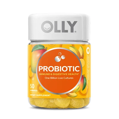 OLLY Probiotic Chewable Gummies for Immune and Digestive Support - Tropical Mango - 50ct