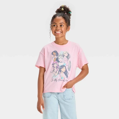 Girls Princess Short Sleeve Graphic T-Shirt