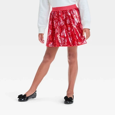 Girls Valentines Day Sequin Heart Skirt