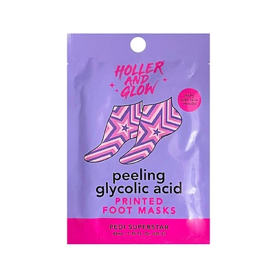 Holler and Glow Pedi Superstar Peeling Glycolic Acid Foot Mask - 1.35 fl oz