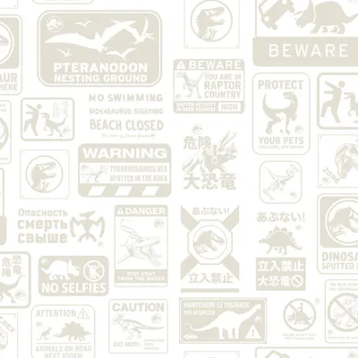 Jurassic World Dominion Signs Peel and Stick Kids Wallpaper - RoomMates