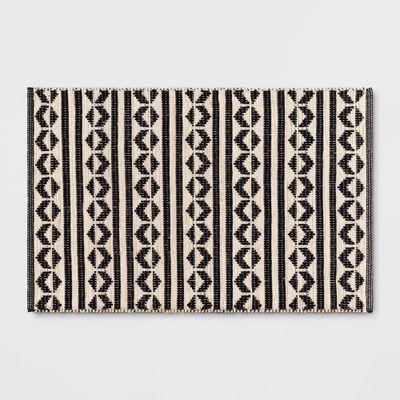 26x4 Geometric Woven Accent Rug Black - Project 62