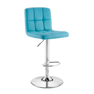 Preston Barstool Teal: Powell Company Chrome-Plated, Faux Leather, Urban Industrial Design