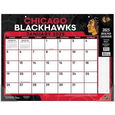 NHL Chicago Blackhawks 2025 22x17 Desk Calendar